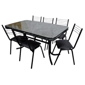 mesa y sillas negras